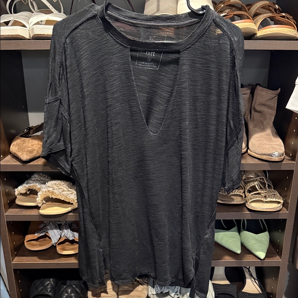 Black V-Neck T-Shirt we the free urban outfitters